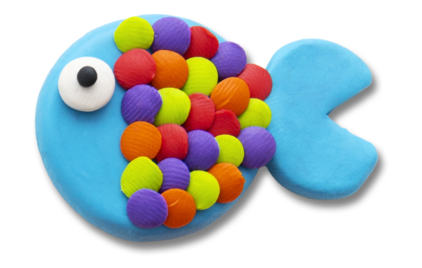 Poisson d'avril en pâte à modeler colorée